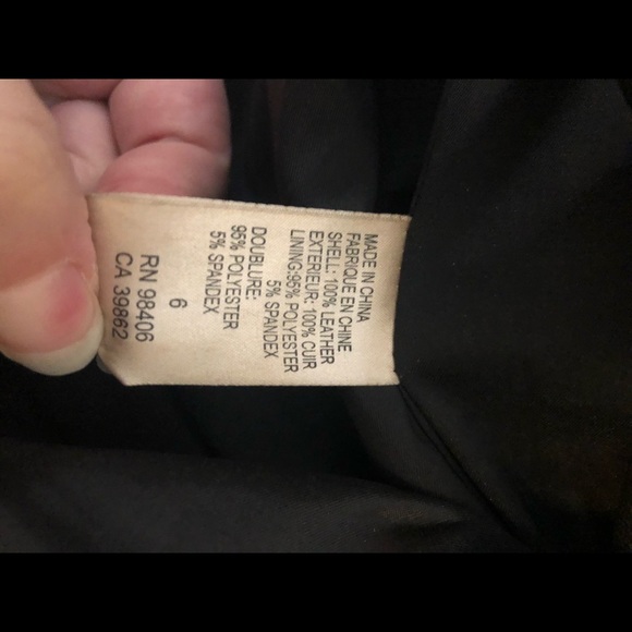 THEORY BLK LEATHER STRAIGHT LEG TROUSER SZ 6 x 34 - Picture 5 of 6